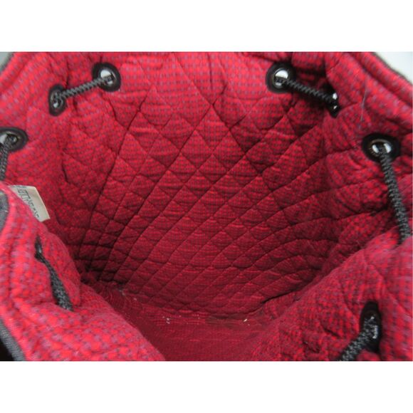 Vera Bradley MIMI Backpack Floral Black Red Retired Pattern Cotton Drawstring - Picture 5 of 6